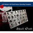 Silver 1/35 skull pattern stencils sheet with 35 pirate skull patterns