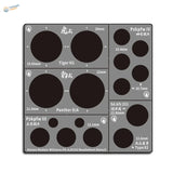 1/35 WW2 German tank wheel stencils with gray plastic roadwheel cutouts