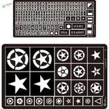 1/35 WWII U.S. vehicle markings stencils with stars for scale modeling tools
