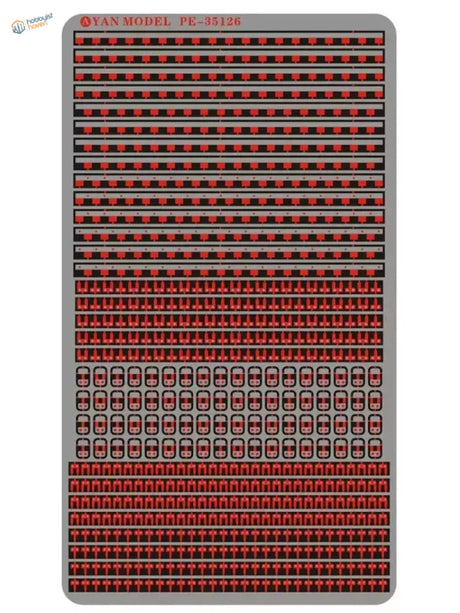 1/35 universal movable hinges red black decals on gray sheet