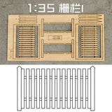 1:35 scale wooden fences kit with laser-cut slats for scale modeling