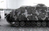 WWII German disc camouflage stencil on armored vehicle with turret