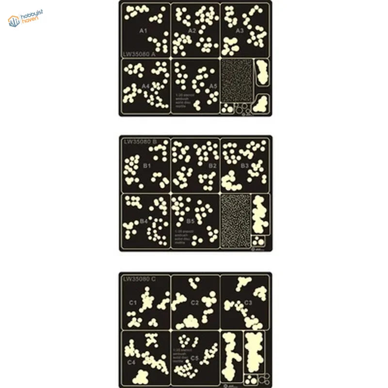 WWII German disc camouflage stencil with glowing patterns