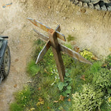 Rusty mossy metal cross WWII model road sign 1/35 scale