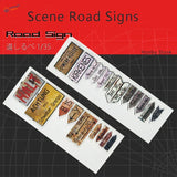 1/35 WWII model road signs: detailed weathered vintage designs