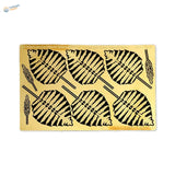 Gold North American globefern PE sheet with black fern cutouts