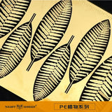 Black ostrich fern leaf decals on pale yellow background for 1/48 1/35 1/24 PE scale modeling tools