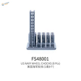 Gray FS48001 US Navy wheel chocks for 1/48 aircraft model displays