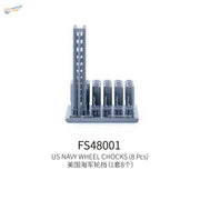 Gray FS48001 US Navy wheel chocks for 1/48 aircraft model displays
