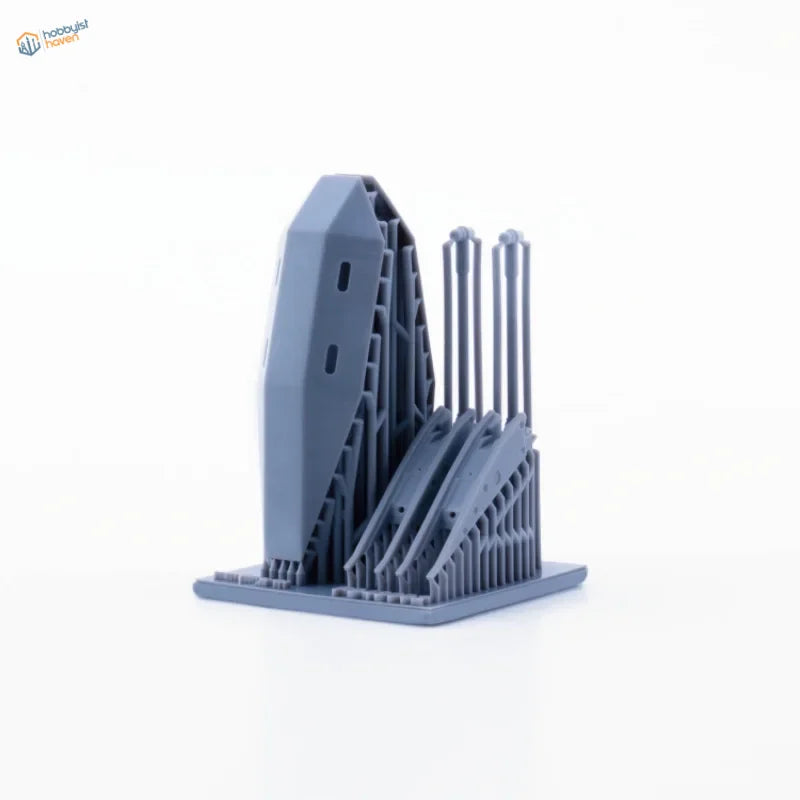 Gray 3D-printed US Navy catapult model display for aircraft model, 1/48 scale