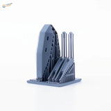 Gray 3D-printed US Navy catapult model display for aircraft model, 1/48 scale