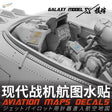 Gray plastic 1/48 scale aircraft cockpit model with map decals