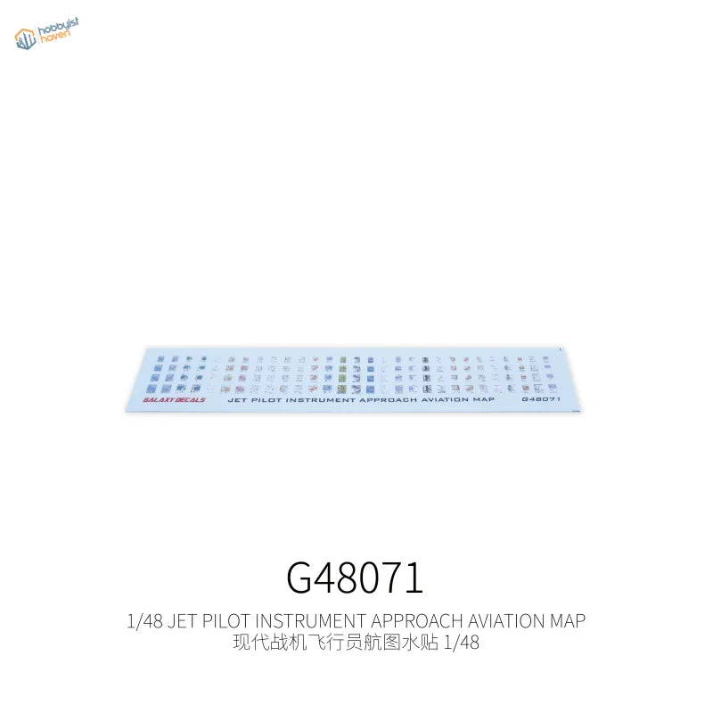 1/48 scale aircraft map decals with translucent blue aviation approach grid