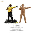 Yellow flight deck officer in uniform and helmet raises hand on runway, 1/48 flight deck crew set