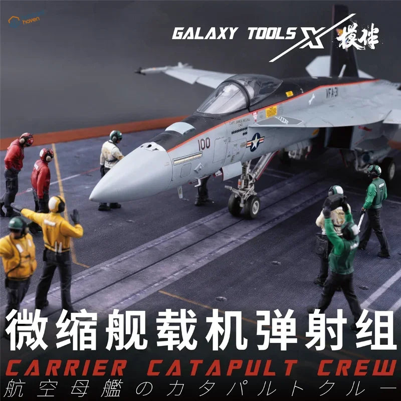 Gray black F-14 Tomcat with markings and U.S. on flight deck crew set 1