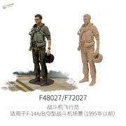 1/48 scale pilot figure in green tactical flight suit for F-35 model