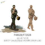 1/48 scale modeling pilot figure in green camo for F-14 dioramas