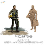 1/48 F-35 pilot figure: painted olive green resin with yellow helmet