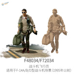 1/48 tan green pilot figure for F-14 F-35 scale modeling