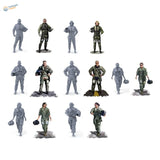1/48 resin modern fighter pilots in gray green flight suits various poses