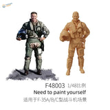 1/48 scale resin modern fighter pilots unpainted beige figure