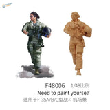 1/48 green resin modern fighter pilots F-35A/B/C figure with helmet