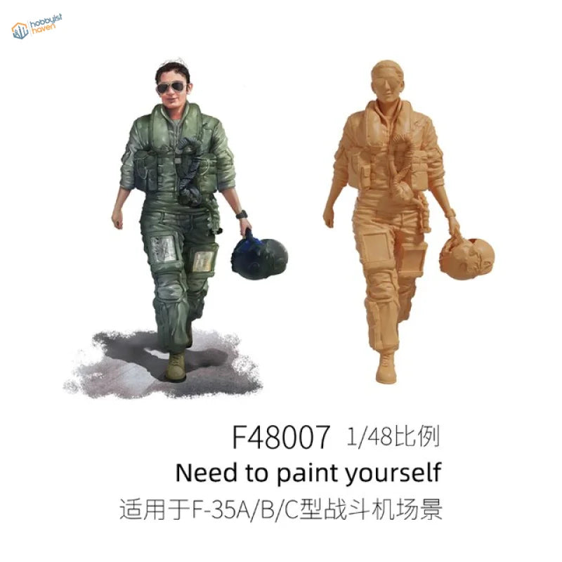 1/48 scale green tan resin modern fighter pilots for F-35A/B/C