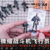 1/48 resin modern fighter pilots: detailed olive green gray pilot model with helmet