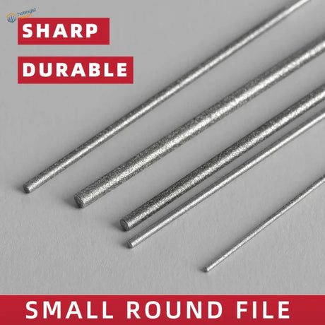 Silver 1-6mm cylindrical diamond file with textured sharp surface