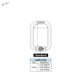 White plastic D-ring figure holder with liang engraving for figure painting