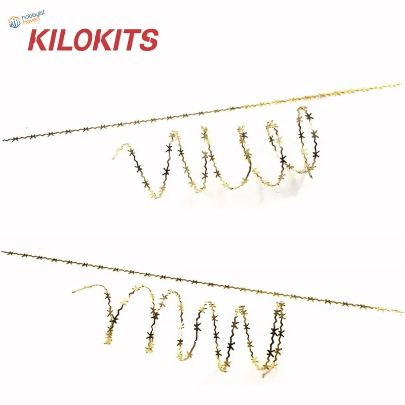 Gold and black barbed wire chain by Kilokits on 1/72 military anti-tank obstacles