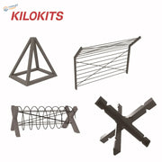 Gray wooden pyramid 1/72 military anti-tank obstacles with diagonal beams