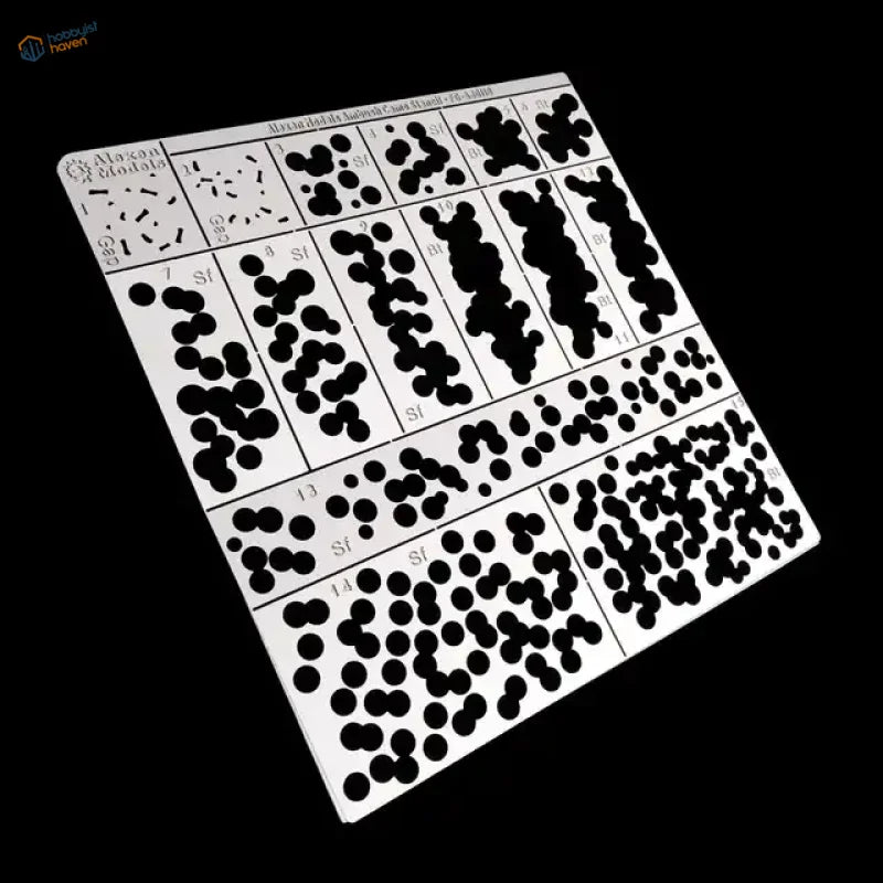 1/72 stencil for WWII German ambush camouflage with white plastic and black dot patterns