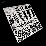 1/72 stencil for WWII German ambush camouflage with white rectangular design and black dot patterns