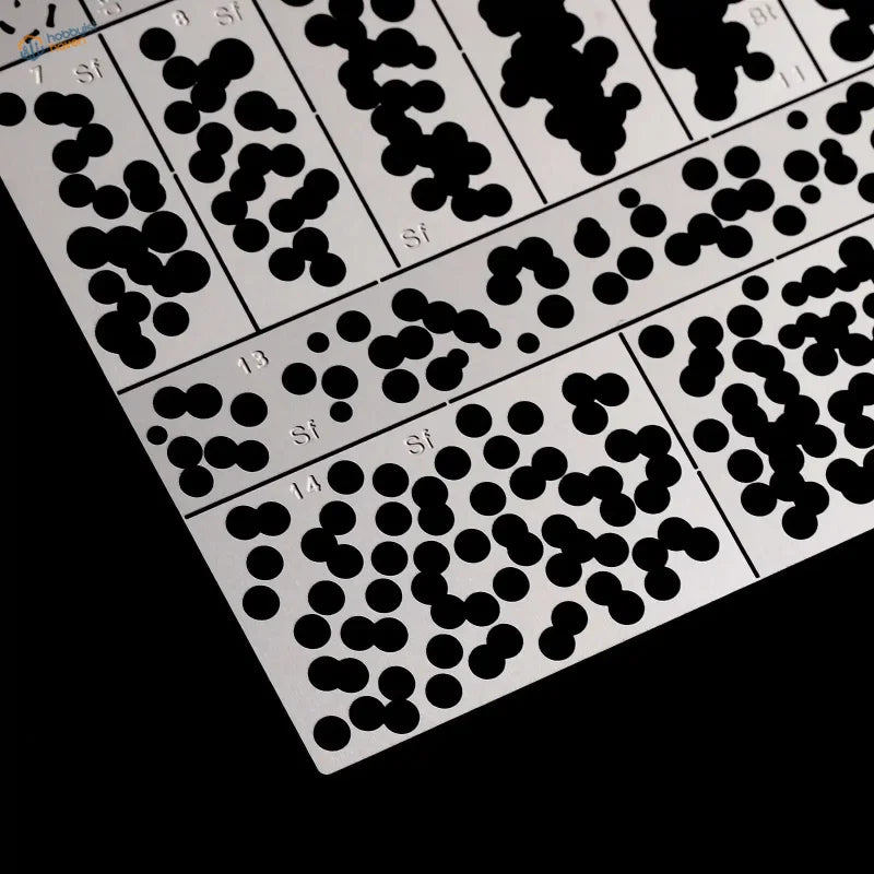 1/72 stencil sheet for WWII German ambush camouflage with numbered circular cutouts