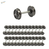 Set of 40 1/87 ho scale metal train wheels with metallic gray finish and precise engineering for model trains