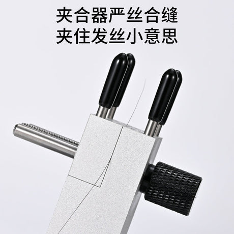 Universal bench vise holding a small model part for detailing