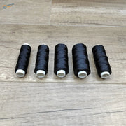 Five spools of 0.35-0.8mm black rope on white cores for scale modeling tools