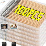 100 wooden alligator clips with silver clasps in storage boxes, model building tools
