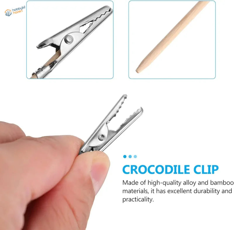 Silver alligator clip with serrated jaw for scale modeling tools