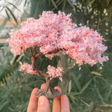10/15/20cm model cherry tree with dense pink white petals on textured trunk
