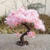 10/15/20cm model cherry tree with dark twisted trunk and pink blossoms