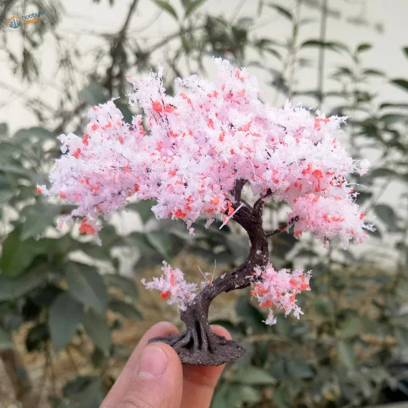 Miniature 10/15/20cm model cherry tree with pink blossoms