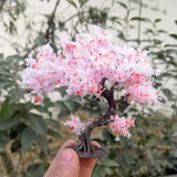 Miniature 10/15/20cm model cherry tree with pink blossoms