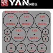 24mm circular saw blade gray sheet with Yan model red logo decals, scale modeling tools