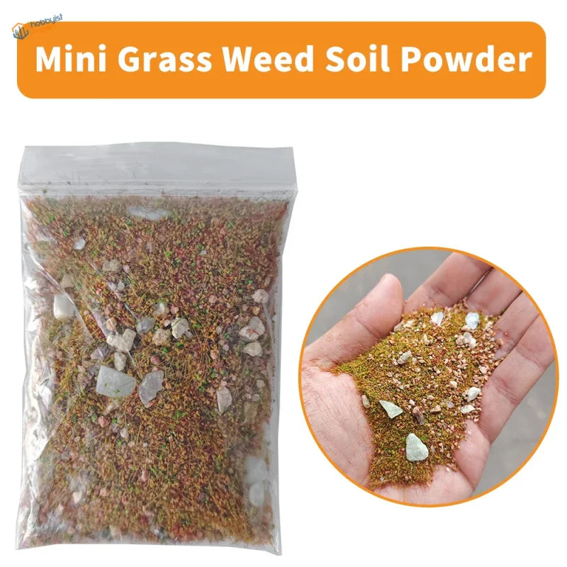 10/30g grass rocks diorama decoration with soil powder in resealable bag