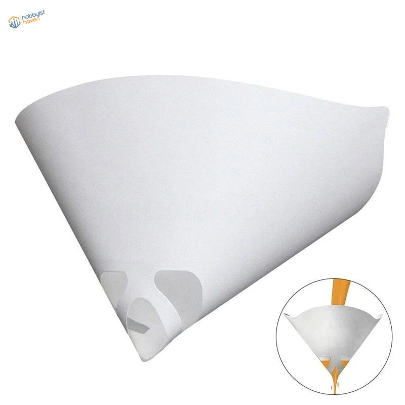 White conical paper paint filter for scale modeling tools
