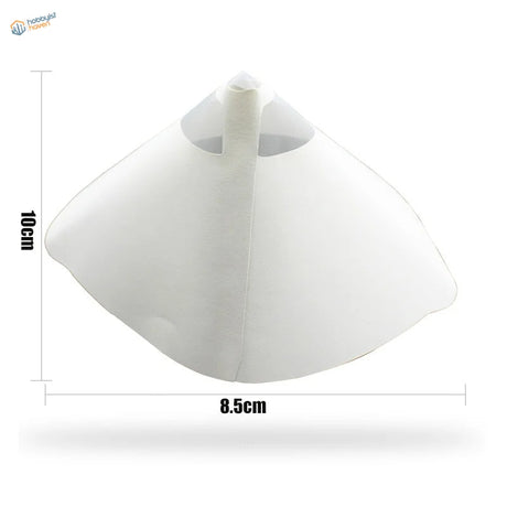 White plastic cone paint filters 10cm tall 8.5cm wide for scale modeling