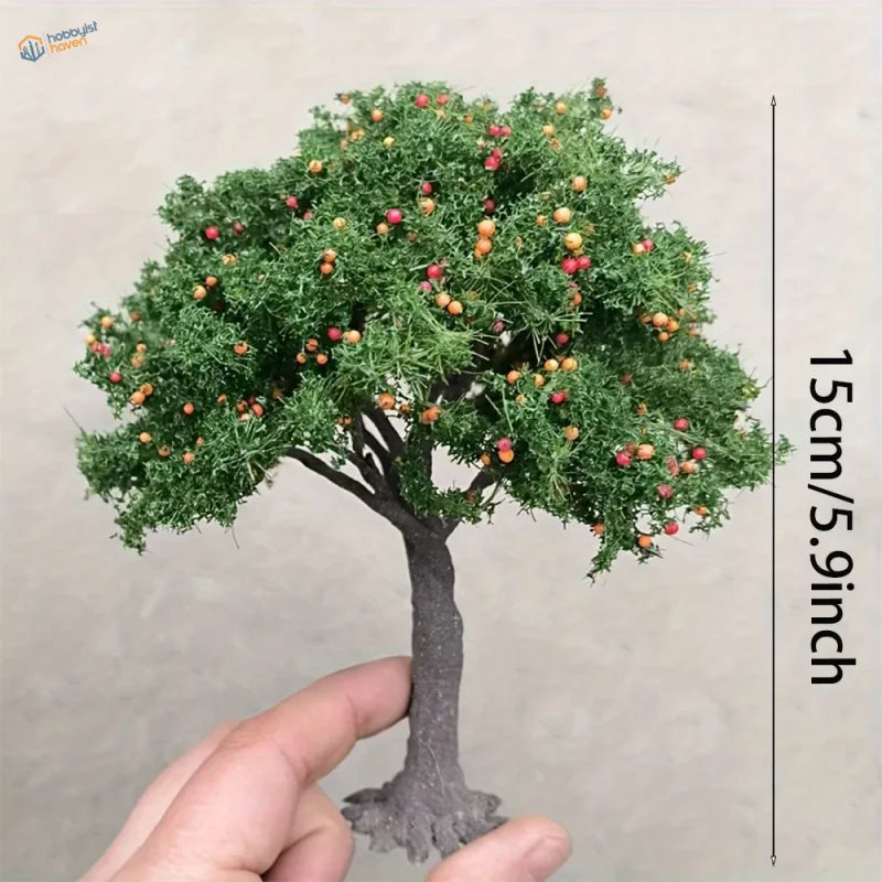 100/160mm apple tree diorama figurine with red berries for scale modeling tools