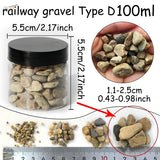 100ml miniature rocks jar with beige gray gravel in 4 rock sizes